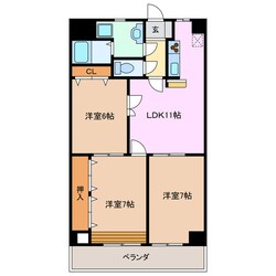 南日永駅 徒歩3分 2階の物件間取画像